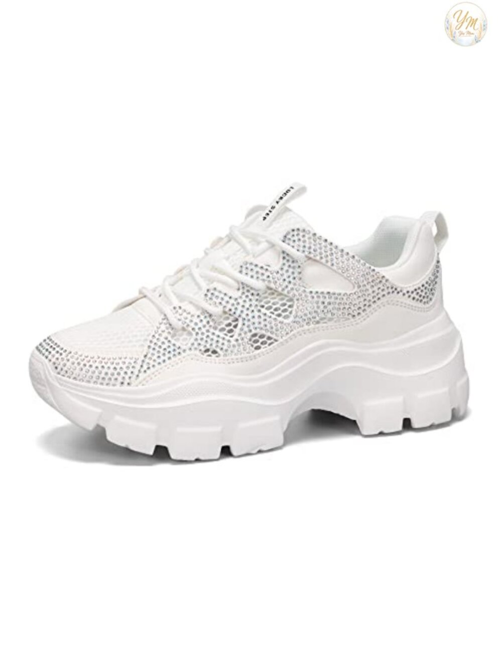 Chunky Platform Dad Sneakers Lace-Up Walking Shoes Faux Leather